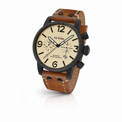 AUTHORIZED DEALER TW STEEL MS44 Brown Leather Cream Dial 48mm Maverick Watch