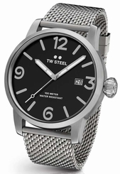  TW Steel Watch - Maverick Collection - MB12 (Men's) Mesh Band Black Dial 48mm