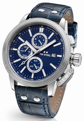 TW Steel Watch - Adesso - CE7007 (Men's) Chronograph Blue Leather Band 45mm