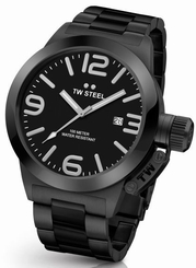 TW Steel - Canteen Collection - Men's Black 50mm Quartz Watch Black Dial (CB212)