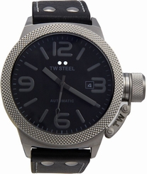 TW Steel Men's TWA200 Canteen Black Leather Strap Watch