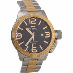 Tw Steel Cb136 Men's Canteen Automatic Two-Tone Stainless Steel Black Dial Watch