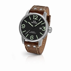 AUTHORIZED DEALER TW STEEL MS12 Brown Leather Strap 48mm Maverick Watch