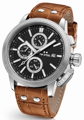 TW Steel Watch - Adesso - CE7004 (Men's) Chronograph Camel Brown Leather 48mm