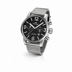 TW Steel MB13 Mens Watch Chronograph 45mm Milanese Bracelet Black Dial