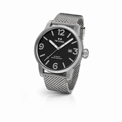 TW Steel MB11 Men's Watch 45mm Milanese Bracelet Black Dial Date Display