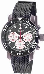 BRAND NEW TW Steel TW704 Black-Grey Rubber 45mm Chronograph WATCH : Beautiful