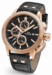 TW Steel Watch - Adesso - CE7012 (Men's) Chronograph Rose Gold Plated Black 48mm