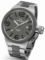 TW Steel Canteen Mens Silver & Grey 45mm Automatic Watch Grey Dial CB205