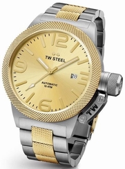 TW Steel Canteen Mens Silver & Gold 45mm Automatic Movement Watch Gold Dial CB55