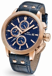 TW Steel Watch - Adesso - CE7016 (Men's) Chronograph Rose Gold Plated Blue 48mm