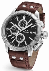 TW Steel Watch - Adesso - CE7006 (Men's) Chronograph Medium Brown Leather 48mm
