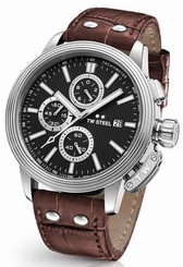 TW Steel Watch - Adesso - CE7005 (Men's) Chronograph Medium Brown Leather 45mm