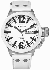 BRAND NEW TW Steel CE1037 White Leather 45mm Watch
