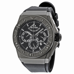  TW Steel CEO Black Dial Black Rubber Mens Watch CE5000