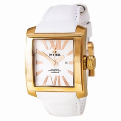 TW Steel CE3016 Gent's CEO White Leather Strap MOP Dial Date Watch