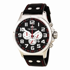 TW Steel TW415 Gent's Black Dial Leather Band Quartz Chrono Watch