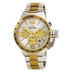 TW Steel CB33 Gent's Silver Dial Two Tone Steel Chrono Date Watch