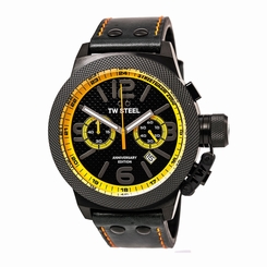 TW Steel TW940 Gent's Black Dial Chrono Black Leather Strap Watch