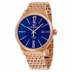 TW Steel Blue Dial Rose Gold-tone Stainless Steel Mens Watch