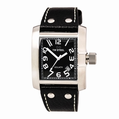 TW Steel TW19 Gent's Goliath Black Leather Strap Black Dial Watch