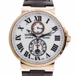 Ulysse Nardin Maxi Marine Chronometer Gold White Dial Auto Mens Watch 266-67/40