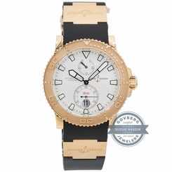 Ulysse Nardin Maxi Marine Diver 266-33-3A/90 Auto Rose Gold Mens Strap Watch