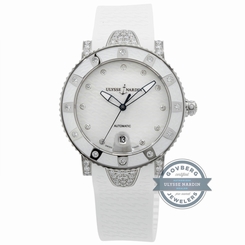 Ulysse Nardin Lady Marine 8103-101EC-3C/10 Auto Steel Diamonds MOP Ladies Watch