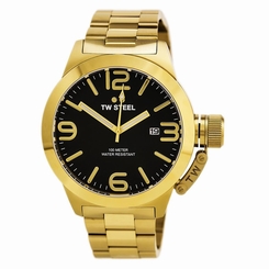 TW Steel CB92 Gent's Canteen Black Dial Yellow Gold Steel Watch