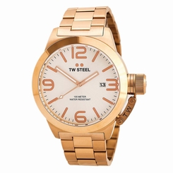 TW Steel CB162 Men's Rose Gold Steel Bracelet Silver Dial Watch