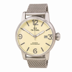 TW Steel MB1 Gent's Cream Dial Stainless Steel Mesh Bracelet Watch