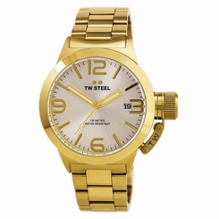 TW Steel CB81 Gent's Canteen Silver Dial Yellow Gold Steel Watch