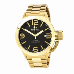 TW Steel CB91 Gent's Black Dial Yellow Gold Steel Bracelet Watch