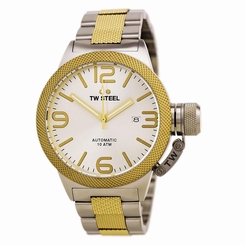 TW Steel CB35 Gent's Silver Dial TT Yellow Steel Automatic Watch