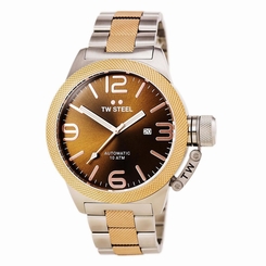 TW Steel CB156 Gents Automatic Brown Dial Two Tone Rose Gold Watch