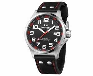  TW Steel Pilot Collection 48mm TW411 Watch - Black/Red