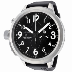 U-BOAT Men's 1247 Flightdeck Automatic Chronograph 55mm Black Dial Black Rubber