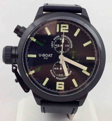 U-Boat Left Hook IFO Chronograph Stainless Steel Black Coated 7250