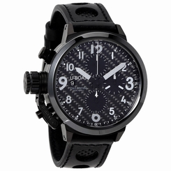 Fake AAA  U-Boat Black Dial Black Leather and Rubber Strap Mens Watch UB7116 Watch