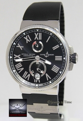 Ulysse Nardin Marine Chronometer Steel Mens 45mm Watch Box/Papers 1183-122