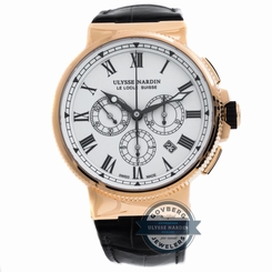 Ulysse Nardin Maxi Marine Chrono LE 1506-150LE Auto Rose Gold Mens Strap Watch