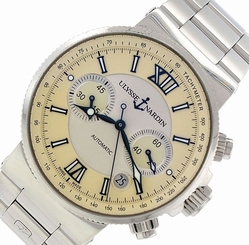 Men's Ulysse Nardin Maxi Marine Stainless Steel Chronograph Ivory 353-66 Watch