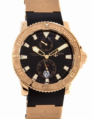 Ulysse Nardin Maxi Marine Diver Chronometer Rose Gold Mens Watch 266-33-3A/92