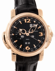 Ulysse Nardin GMT Perpetual Calendar 18K Rose Gold Strap Mens Watch 326-60/62