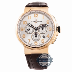 Ulysse Nardin Marine Chronometer 1506-150/61 Auto Rose Gold Mens Strap Watch