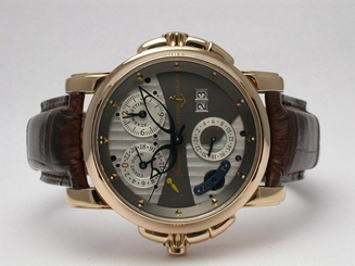 ULYSSE NARDIN SONATA 666-88 18K ROSE GOLD GREY DIAL 42MM AUTOMATIC MEN'S WATCH