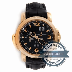 Ulysse Nardin GMT Perpetual 326-60/62 Automatic 42mm Rose Gold Strap Watch Date