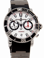NEW Ulysse Nardin Maxi Marine Diver Chronograph Auto Strap Watch 8003-102-3/916