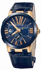 Ulysse Nardin Executive Dual Time 246-00-5-43 Blue Dial Rose Gold Ret: $21,900
