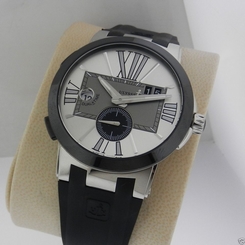 Ulysse Nardin Executive Dual Time 243-00 Silver Dial Stainless Steel Ret: $9,400